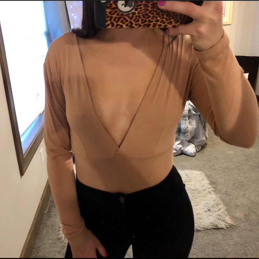Nude Deep Plunge Bodysuit